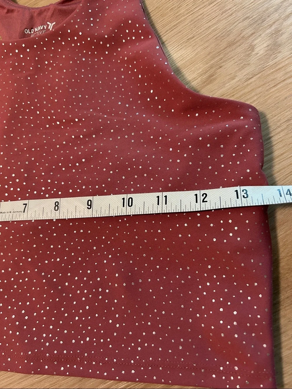 Old Navy Burgundy Racerback Girls Sport Bra with Metallic Dot Detail XL 14-16